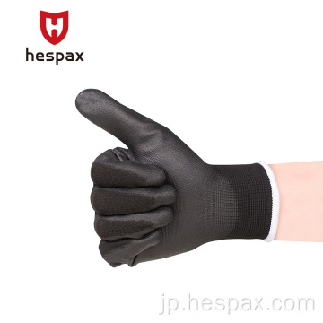Hespax 13Gauge PU軽量の快適な柔らかい安全手袋